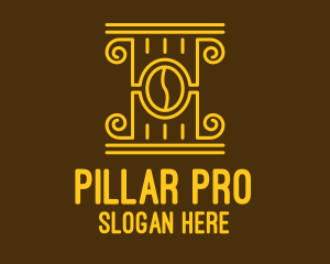 Outline Golden Coffee Pilar logo design