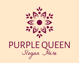 Purple Ornamental Flower logo design