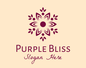 Purple Ornamental Flower logo design