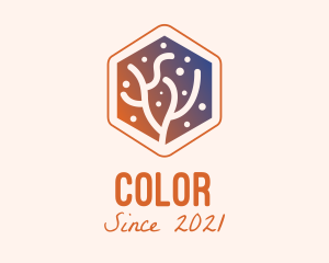 Environmental - Hexagon Coral Reef logo design