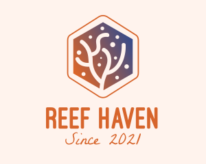 Hexagon Coral Reef  logo design