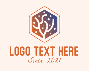 Ecosystem - Hexagon Coral Reef logo design