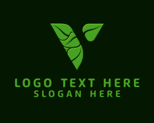 Organic Vegan Letter V Logo