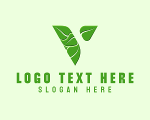 Farmer - Organic Leaf Letter V logo design