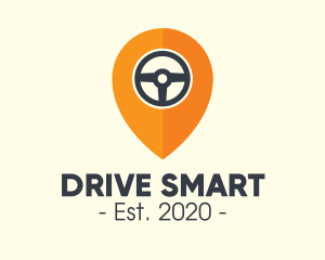 Car Driving Location Pin logo design