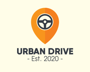 Car Driving Location Pin logo design