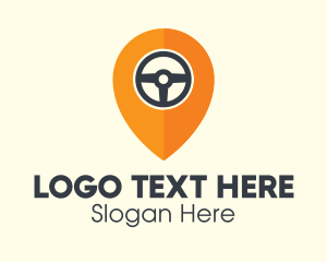 Car Driving Location Pin Logo