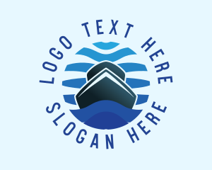 Cargo Shipping - Boat Yacht Ocean logo design
