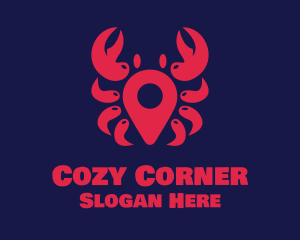 Place - Crab Location Pin logo design