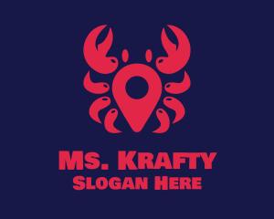 Map - Crab Location Pin logo design