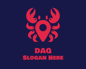 Map - Crab Location Pin logo design