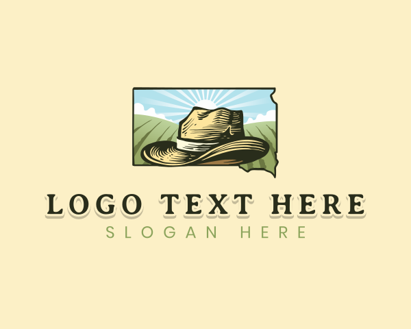 Map - Farm Hat South Dakota logo design