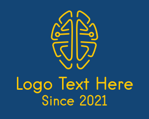 Line - Symmetrical Brain Tech logo design