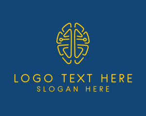 Line - Symmetrical Brain Tech logo design