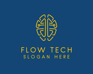 Symmetrical Brain Tech logo design