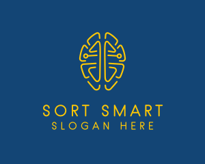 Symmetrical Brain Tech logo design