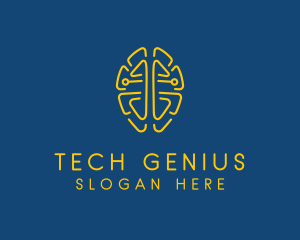 Symmetrical Brain Tech logo design