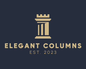 Column Turret Fort logo design