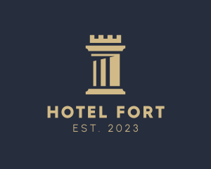 Column Turret Fort logo design