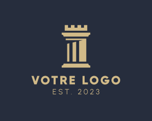 Column Turret Fort logo design