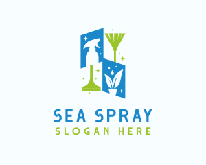 Shiny Housekeeper Cleaning logo design