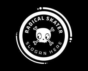 Skater - Skull Circle Skater logo design