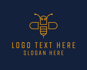 Pushpin - Bee Wasp Insect logo design