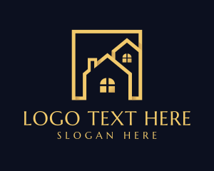 Luxury - Gold Home Real Estate logo design