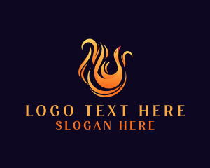 Restaurant - Flame Fire Bird logo design