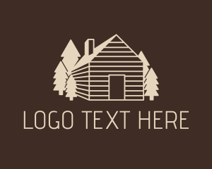 Wood - Camping Wood House logo design