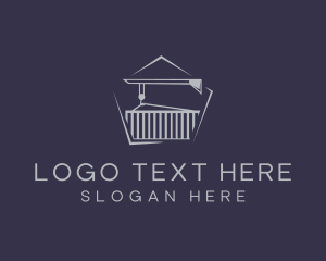 Freight - Imported Container Crane Logistics logo design