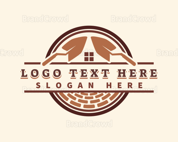 Shovel Brick Construction Logo