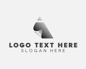 Paper - Metal Fabrication Triangle Letter A logo design