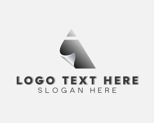 Construction - Metal Fabrication Triangle Letter A logo design