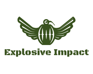 Green Grenade Wings logo design