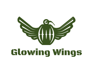 Green Grenade Wings logo design