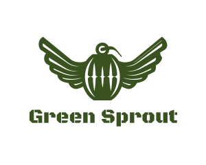 Green Grenade Wings logo design