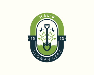 Plant Shovel Landscape Logo