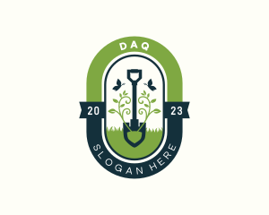 Plant Shovel Landscape Logo