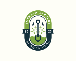 Plant Shovel Landscape logo design