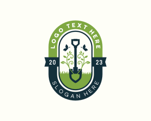 Permaculture - Plant Shovel Landscape logo design