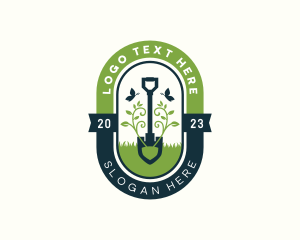 Plant Shovel Landscape Logo