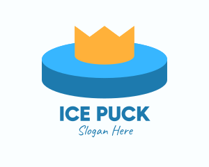Ice Hockey Puck Crown logo design