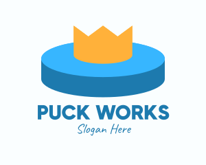 Puck - Ice Hockey Puck Crown logo design