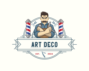 Deco - Hipster Barbershop Man logo design