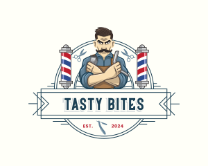 Barber - Hipster Barbershop Man logo design