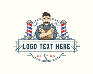 Hipster Barbershop Man  Logo