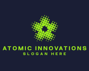 Biotech Molecule Flower logo design