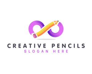 Loop Infinity Pencil  Education logo design