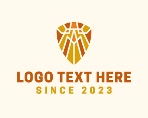 Protection - Tribal Mosaic Shield logo design